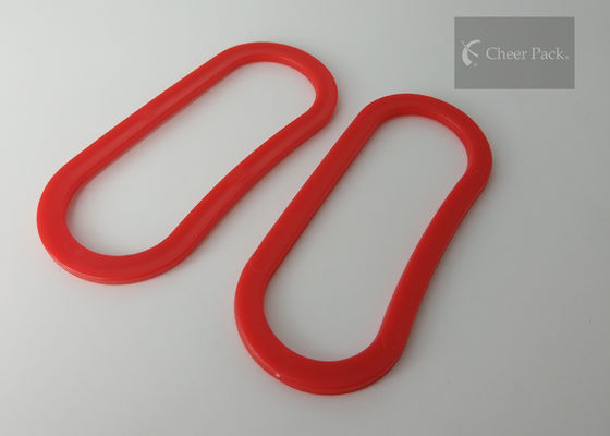 빨간색 쇼핑 백은 손잡이, 부대 3.5cm 폭을 위한 플라스틱 손잡이를 나릅니다
