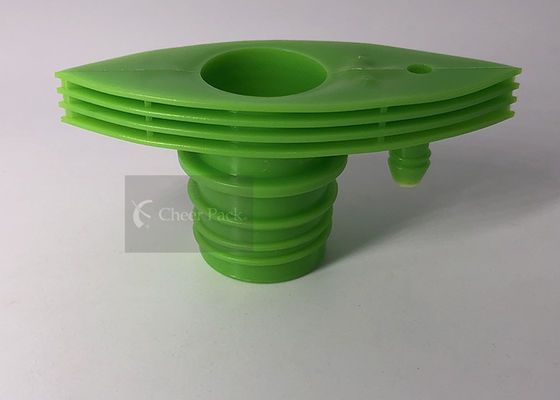 플라스틱 산소 부대 패킹, 녹색을 위한 모자 떨어져 2개의 주둥이 플라스틱 강선전도