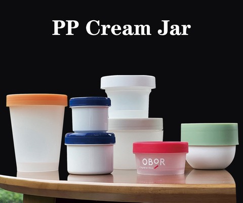PP PCR 물질 50ml 100ml 200ml 넓은 입 캔 화장품 젤레스 크림, 무스 케이크 그리고 아이스크림