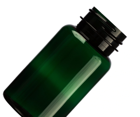 6.75 온스 200 Ml 앰버 어두운 녹색 폴리에스터 건강 제품 플라스틱 포장 병 모자 38mm 38-400
