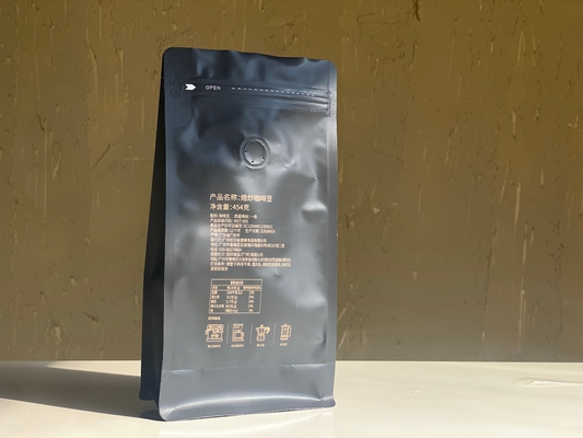 맞춤형 인쇄 된 지퍼 서드 팟 250g 500g 밸브 플라스틱 포장 알루미늄 엽지 가방을 가진 커피 가방
