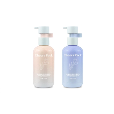 250ml 플립 톱 캡 HDPE 플라스틱 샴푸 베이비 케어 핑크 병 로션 펌프 화장품 포장