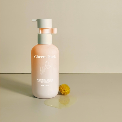 250ml 플립 톱 캡 HDPE 플라스틱 샴푸 베이비 케어 핑크 병 로션 펌프 화장품 포장