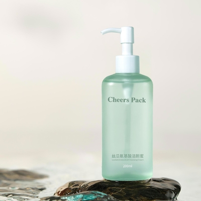 녹색 럭셔리 50ml 100ml 450ml 둥근 플라스틱 화장품 로션 병 PP 재료 프레스 펌프 압축 병 피부 관리 샴푸