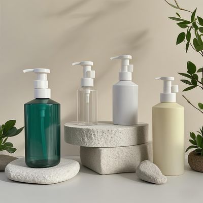 300ml-500ml 화장품 포장용 맞춤형 로고 인쇄 가능한 PET 실린더형 로션 펌프 보틀