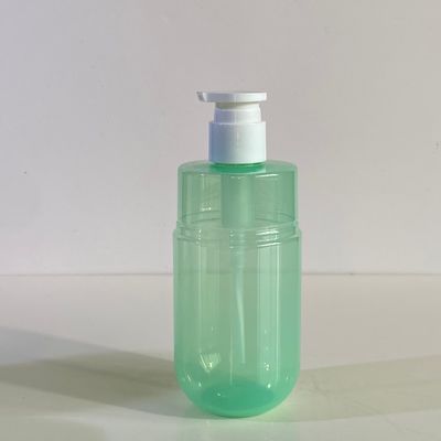300ml 용량 투명 녹색 PET 펌프 디스펜서 병 (맞춤형 로고 포함) - 화장품 로션용
