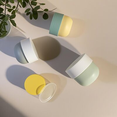 150-500ml 화장품 페이스 & 바디 크림용 스크류 캡 및 UV 인쇄 라벨이 있는 식품 등급 PP 플라스틱 용기 (치어 팩)