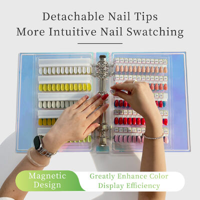 분리 할 수 있는 아크릴 자석 손톱 예술 디스플레이 보드 그라디언트 색상 120/180/240 플라스틱 도구 손톱 젤 손톱 용품