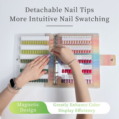 전문 탈착식 아크릴 싱글 마그네틱 네일 아트 디스플레이 보드 사각형 120/180/240 그라데이션 컬러 플라스틱 네일 도구