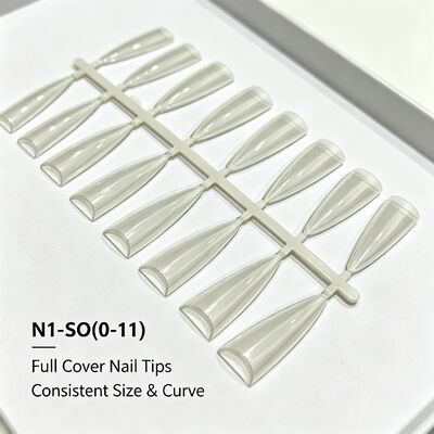 살롱 네일 연장 DIY 네일 아트 및 대량 공급용 투명 풀 커버 ABS 인조 손톱 프레스 온 네일 팁 세트