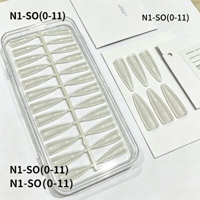살롱 네일 연장 DIY 네일 아트 및 대량 공급용 투명 풀 커버 ABS 인조 손톱 프레스 온 네일 팁 세트