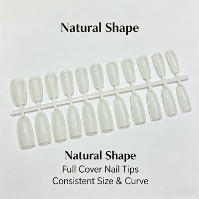 네일 아트 살롱 사용 및 대량 공급을 위한 천연 ABS 아몬드 모양 풀 커버 인조 손톱 투명 손톱 팁