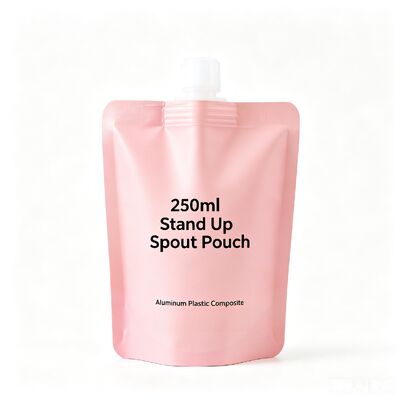 250ml 스탠드 업 주둥이 주머니 알루미늄 플라스틱 복합 가방 플립 탑 캡 유연한 음료 식품 포장