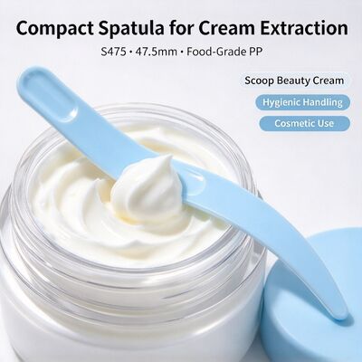 S475 47.5mm 식품 등급 PP 화장품 스패출러 | 흰색 재고 도매 | 페이셜 크림 추출 및 도포용, 뷰티 살롱 및 화장품 용기 액세서리에 적합합니다. 대량 도매 가능.