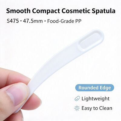 S475 47.5mm 식품 등급 PP 화장품 스패출러 | 흰색 재고 도매 | 페이셜 크림 추출 및 도포용, 뷰티 살롱 및 화장품 용기 액세서리에 적합합니다. 대량 도매 가능.