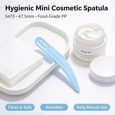 S475 47.5mm 식품 등급 PP 화장품 스패출러 | 흰색 재고 도매 | 페이셜 크림 추출 및 도포용, 뷰티 살롱 및 화장품 용기 액세서리에 적합합니다. 대량 도매 가능.